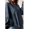 imageBTFBM Womens Ribbed Long Sleeve Tops 2025 Summer Spring Pullover Knit Casual V Neck Blouses Trendy Loose Fit Tunic TopSolid Light Grey Blue