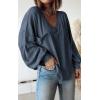 imageBTFBM Womens Ribbed Long Sleeve Tops 2025 Summer Spring Pullover Knit Casual V Neck Blouses Trendy Loose Fit Tunic TopSolid Light Grey Blue