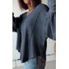 imageBTFBM Womens Ribbed Long Sleeve Tops 2025 Summer Spring Pullover Knit Casual V Neck Blouses Trendy Loose Fit Tunic TopSolid Light Grey Blue