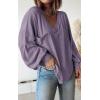 imageBTFBM Womens Ribbed Long Sleeve Tops 2025 Summer Spring Pullover Knit Casual V Neck Blouses Trendy Loose Fit Tunic TopSolid Taro Purple