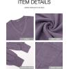imageBTFBM Womens Ribbed Long Sleeve Tops 2025 Summer Spring Pullover Knit Casual V Neck Blouses Trendy Loose Fit Tunic TopSolid Taro Purple