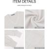 imageBTFBM Womens Ribbed Long Sleeve Tops 2025 Summer Spring Pullover Knit Casual V Neck Blouses Trendy Loose Fit Tunic TopSolid White