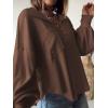 imageBTFBM Womens Ribbed Long Sleeve Tops 2025 Summer Spring Pullover Knit Casual V Neck Blouses Trendy Loose Fit Tunic TopTurndown Caramel