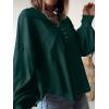 imageBTFBM Womens Ribbed Long Sleeve Tops 2025 Summer Spring Pullover Knit Casual V Neck Blouses Trendy Loose Fit Tunic TopTurndown Dark Green