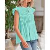 imageBTFBM Women Summer Casual Shirt 2025 Resort Outfits Ruffle Cap Sleeve Front Bow Tie Tops Loose Flowy Beach Blouse ShirtsMint Green