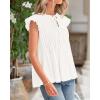 imageBTFBM Women Summer Casual Shirt 2025 Resort Outfits Ruffle Cap Sleeve Front Bow Tie Tops Loose Flowy Beach Blouse ShirtsWhite