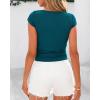 imageBTFBM Womens Basic Ribbed T Shirts Crew Neck Short Sleeve Stretchy Ruched Slim Fit Workout Going Out Summer TopsDark Blue