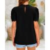 imageBTFBM Womens Dressy Casual Blouses Business Work Tops Lace Trim Short Sleeve Office Shirts 2025 Summer Spring OutfitsBlack