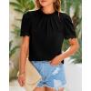 imageBTFBM Womens Dressy Casual Blouses Business Work Tops Lace Trim Short Sleeve Office Shirts 2025 Summer Spring OutfitsBlack