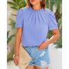 imageBTFBM Womens Dressy Casual Blouses Business Work Tops Lace Trim Short Sleeve Office Shirts 2025 Summer Spring OutfitsBlue