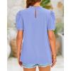 imageBTFBM Womens Dressy Casual Blouses Business Work Tops Lace Trim Short Sleeve Office Shirts 2025 Summer Spring OutfitsBlue