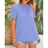 imageBTFBM Womens Dressy Casual Blouses Business Work Tops Lace Trim Short Sleeve Office Shirts 2025 Summer Spring OutfitsBlue