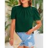 imageBTFBM Womens Dressy Casual Blouses Business Work Tops Lace Trim Short Sleeve Office Shirts 2025 Summer Spring OutfitsDark Green