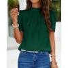 imageBTFBM Womens Dressy Casual Blouses Business Work Tops Lace Trim Short Sleeve Office Shirts 2025 Summer Spring OutfitsDark Green