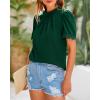 imageBTFBM Womens Dressy Casual Blouses Business Work Tops Lace Trim Short Sleeve Office Shirts 2025 Summer Spring OutfitsDark Green
