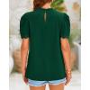 imageBTFBM Womens Dressy Casual Blouses Business Work Tops Lace Trim Short Sleeve Office Shirts 2025 Summer Spring OutfitsDark Green