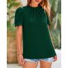 imageBTFBM Womens Dressy Casual Blouses Business Work Tops Lace Trim Short Sleeve Office Shirts 2025 Summer Spring OutfitsDark Green