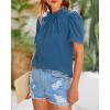 imageBTFBM Womens Dressy Casual Blouses Business Work Tops Lace Trim Short Sleeve Office Shirts 2025 Summer Spring OutfitsLake Blue
