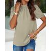 imageBTFBM Womens Dressy Casual Blouses Business Work Tops Lace Trim Short Sleeve Office Shirts 2025 Summer Spring OutfitsLight Green