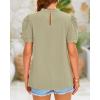 imageBTFBM Womens Dressy Casual Blouses Business Work Tops Lace Trim Short Sleeve Office Shirts 2025 Summer Spring OutfitsLight Green