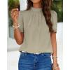 imageBTFBM Womens Dressy Casual Blouses Business Work Tops Lace Trim Short Sleeve Office Shirts 2025 Summer Spring OutfitsLight Green