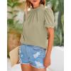imageBTFBM Womens Dressy Casual Blouses Business Work Tops Lace Trim Short Sleeve Office Shirts 2025 Summer Spring OutfitsLight Green