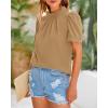 imageBTFBM Womens Dressy Casual Blouses Business Work Tops Lace Trim Short Sleeve Office Shirts 2025 Summer Spring OutfitsLight Khaki