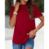 imageBTFBM Womens Dressy Casual Blouses Business Work Tops Lace Trim Short Sleeve Office Shirts 2025 Summer Spring OutfitsRed