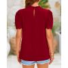 imageBTFBM Womens Dressy Casual Blouses Business Work Tops Lace Trim Short Sleeve Office Shirts 2025 Summer Spring OutfitsRed