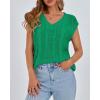 imageBTFBM Womens Oversized Sweater Vest 2025 Summer V Neck Casual Sleeveless Sweaters Loose Cable Knit Pullover TopsGreen