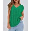 imageBTFBM Womens Oversized Sweater Vest 2025 Summer V Neck Casual Sleeveless Sweaters Loose Cable Knit Pullover TopsGreen
