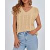 imageBTFBM Womens Oversized Sweater Vest 2025 Summer V Neck Casual Sleeveless Sweaters Loose Cable Knit Pullover TopsLight Khaki