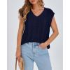 imageBTFBM Womens Oversized Sweater Vest 2025 Summer V Neck Casual Sleeveless Sweaters Loose Cable Knit Pullover TopsNavy