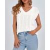 imageBTFBM Womens Oversized Sweater Vest 2025 Summer V Neck Casual Sleeveless Sweaters Loose Cable Knit Pullover TopsWhite