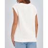 imageBTFBM Womens Oversized Sweater Vest 2025 Summer V Neck Casual Sleeveless Sweaters Loose Cable Knit Pullover TopsWhite