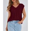 imageBTFBM Womens Oversized Sweater Vest 2025 Summer V Neck Casual Sleeveless Sweaters Loose Cable Knit Pullover TopsWine Red