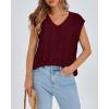 imageBTFBM Womens Oversized Sweater Vest 2025 Summer V Neck Casual Sleeveless Sweaters Loose Cable Knit Pullover TopsWine Red
