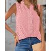 imageBTFBM Womens Sleeveless Button Down Shirts Ruffle V Neck Casual Hollow Out Eyelet Tops Boho Summer Vacation Blouse 2025Pink