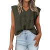 imageBTFBM Womens Oversized Sweater Vest 2025 Summer V Neck Casual Sleeveless Sweaters Loose Cable Knit Pullover TopsArmy Green