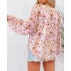 imageBTFBM Boho Blouses for Women Dressy Casual Floral Long Sleeve Shirts V Neck Lightweight Chiffon Summer Spring Tops 2025Floral Orange
