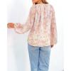 imageBTFBM Boho Blouses for Women Dressy Casual Floral Long Sleeve Shirts V Neck Lightweight Chiffon Summer Spring Tops 2025Floral Print Apricot