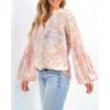 imageBTFBM Boho Blouses for Women Dressy Casual Floral Long Sleeve Shirts V Neck Lightweight Chiffon Summer Spring Tops 2025Floral Print Apricot