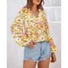 imageBTFBM Boho Blouses for Women Dressy Casual Floral Long Sleeve Shirts V Neck Lightweight Chiffon Summer Spring Tops 2025Floral Yellow