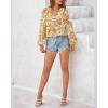 imageBTFBM Boho Blouses for Women Dressy Casual Floral Long Sleeve Shirts V Neck Lightweight Chiffon Summer Spring Tops 2025Floral Yellow