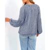 imageBTFBM Boho Blouses for Women Dressy Casual Floral Long Sleeve Shirts V Neck Lightweight Chiffon Summer Spring Tops 2025Leopard Dark Blue