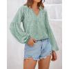 imageBTFBM Boho Blouses for Women Dressy Casual Floral Long Sleeve Shirts V Neck Lightweight Chiffon Summer Spring Tops 2025Leopard Green