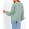 imageBTFBM Boho Blouses for Women Dressy Casual Floral Long Sleeve Shirts V Neck Lightweight Chiffon Summer Spring Tops 2025Leopard Green