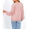 imageBTFBM Boho Blouses for Women Dressy Casual Floral Long Sleeve Shirts V Neck Lightweight Chiffon Summer Spring Tops 2025Leopard Pink