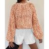 imageBTFBM Boho Blouses for Women Dressy Casual Floral Long Sleeve Shirts V Neck Lightweight Chiffon Summer Spring Tops 2025Print Orange