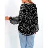 imageBTFBM Boho Blouses for Women Dressy Casual Floral Long Sleeve Shirts V Neck Lightweight Chiffon Summer Spring Tops 2025White Flower Black